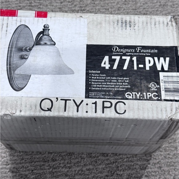 Pewter Wall Sconce - Picture 2 of 3